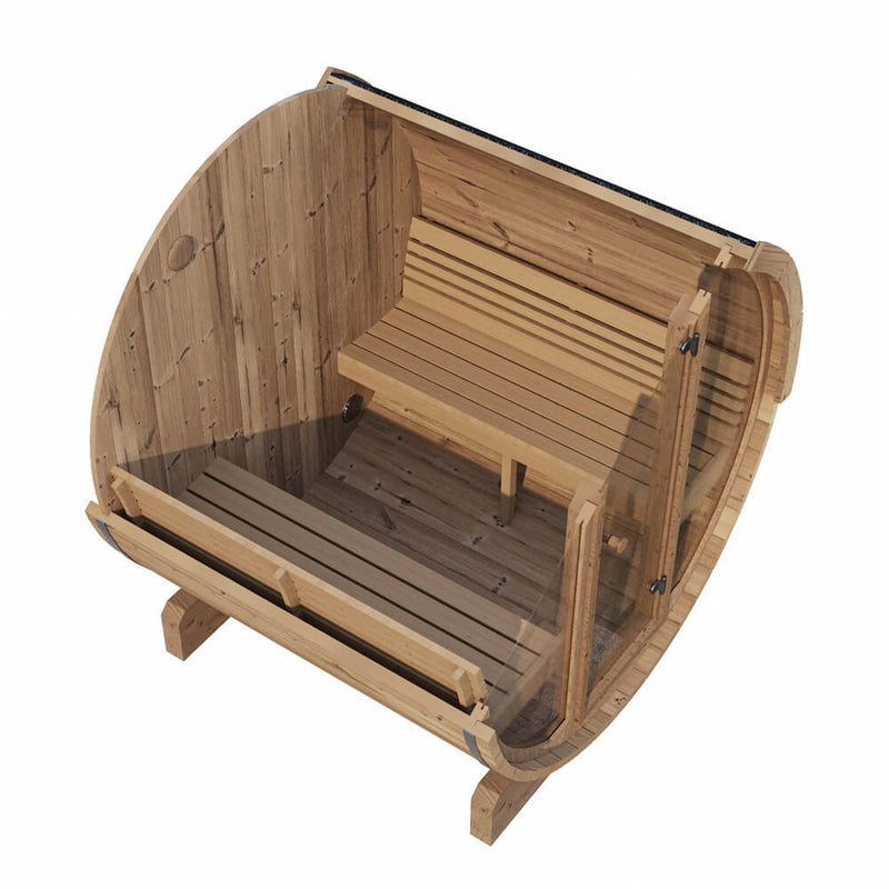 SaunaLife Model E7G Sauna Barrel Glass Front
