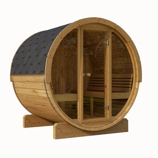 SaunaLife Model E8G Sauna Barrel Glass Front