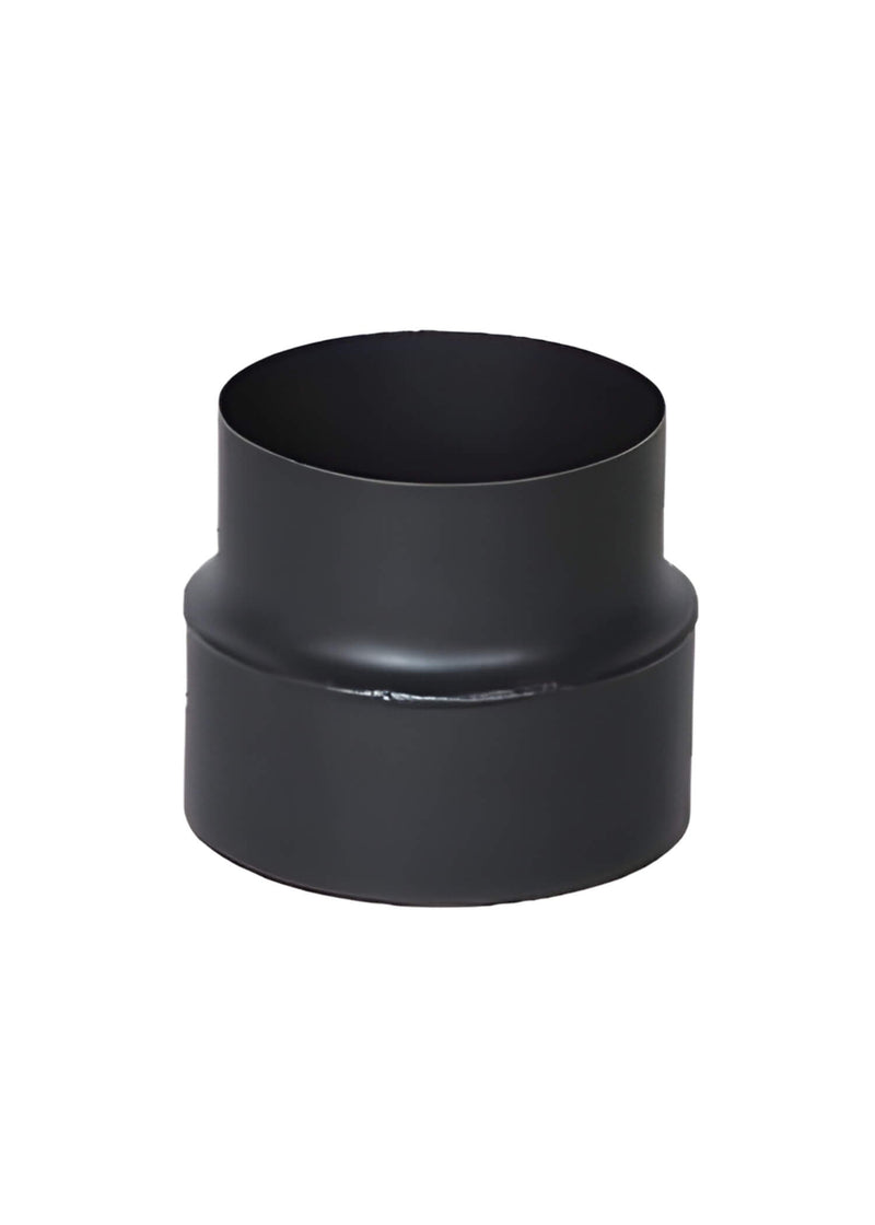 Black metal pipe fitting on a white background
