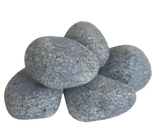 Stack of gray stones on a white background