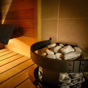 sauna heater with protective safety flange