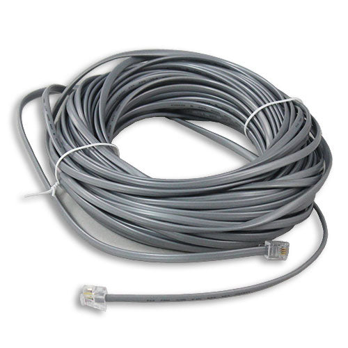Coiled gray Ethernet cable on a white background