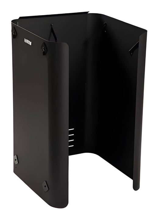 Black metal protective sheath on a white background