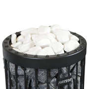 sauna heater with white sauna stones