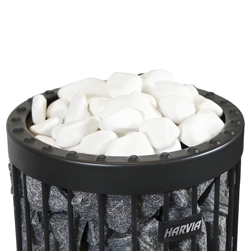 sauna heater with white sauna stones