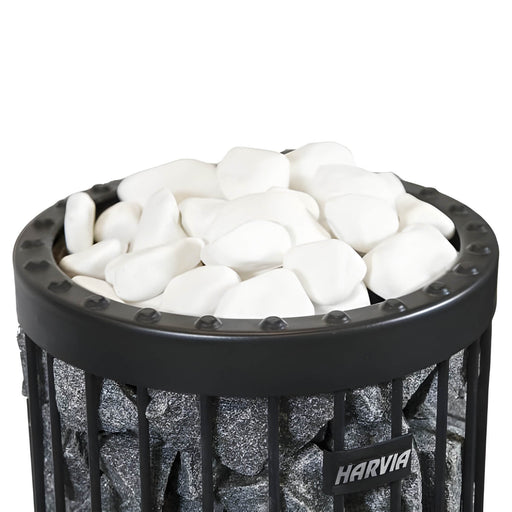 sauna heater with white sauna stones