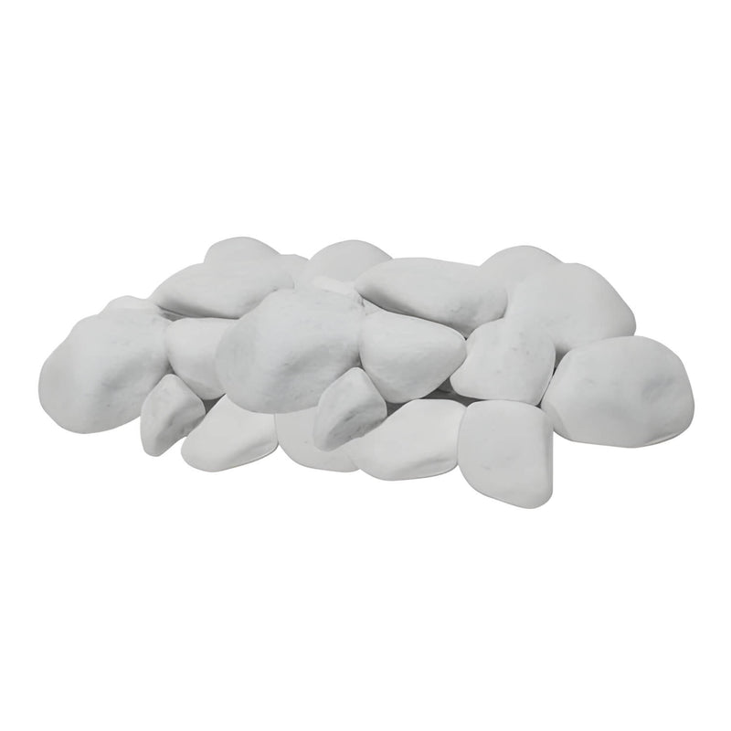 White stones on a white background