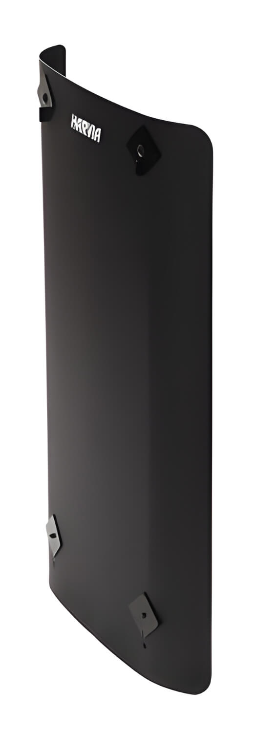 Black metal protective sheath on a white background