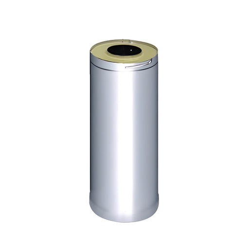 Cylindrical metal object with a circular top on a white background
