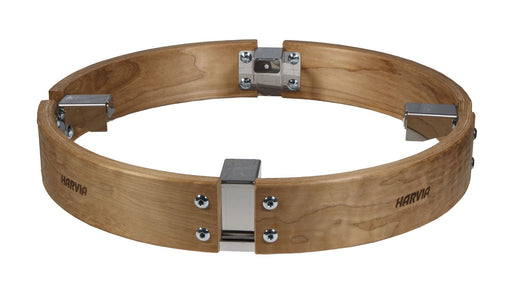 wooden railing for sauna heater with Harvia logo