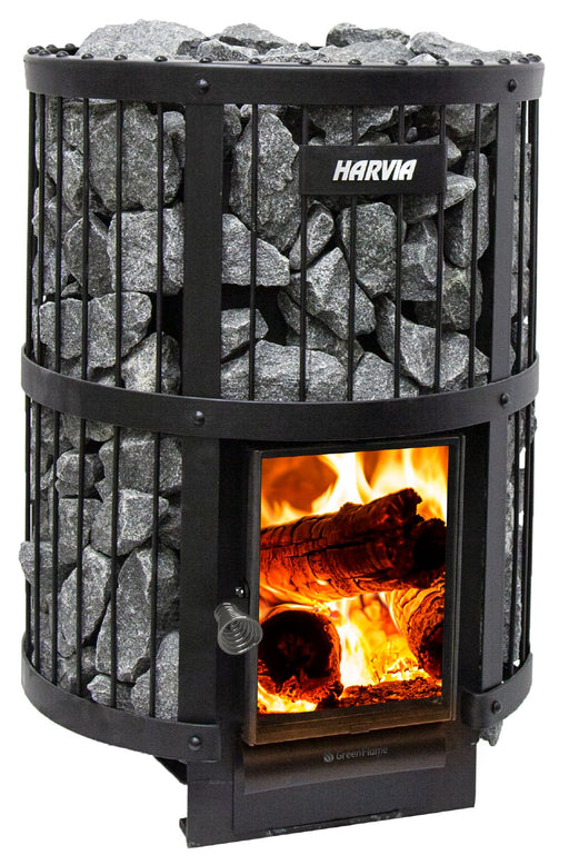 Harvia sauna heater with visible brand logo on a white background
