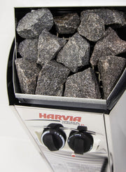 Harvia sauna heater with visible brand logo on a white background