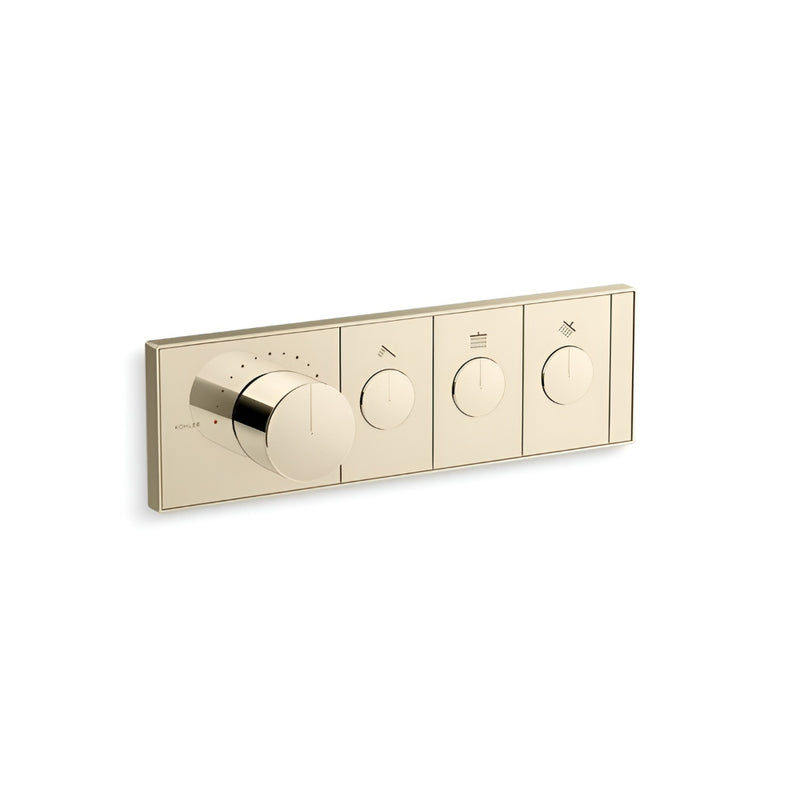 Kohler K-26347-9 Anthem Three-Outlet Recessed Mechanical Thermostatic Valve Control