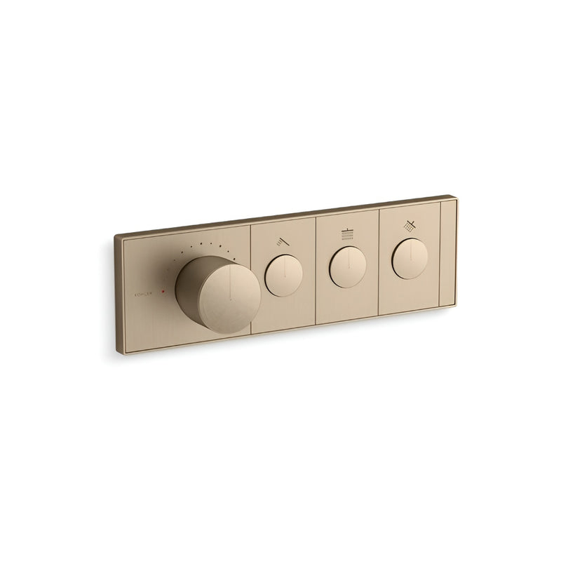 Kohler K-26347-9 Anthem Three-Outlet Recessed Mechanical Thermostatic Valve Control