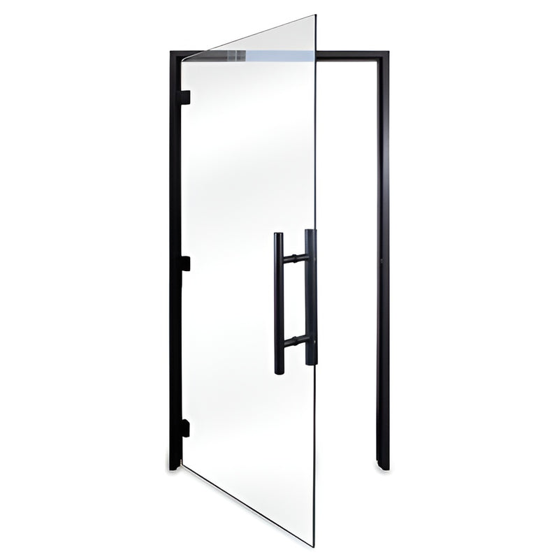 PROSAUNAS Clear ADA Glass Sauna Door, Black Alder, 36x81