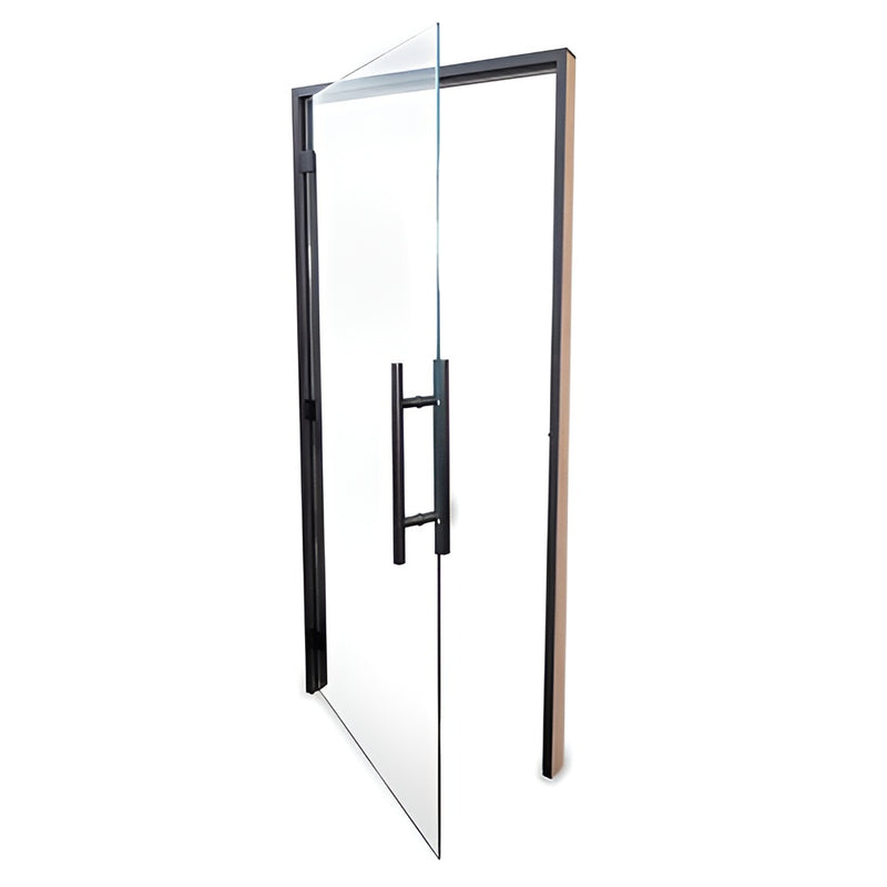 PROSAUNAS Clear ADA Glass Sauna Door, Black Alder, 36x81