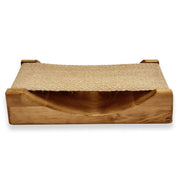 Wooden sauna head rest on a white background