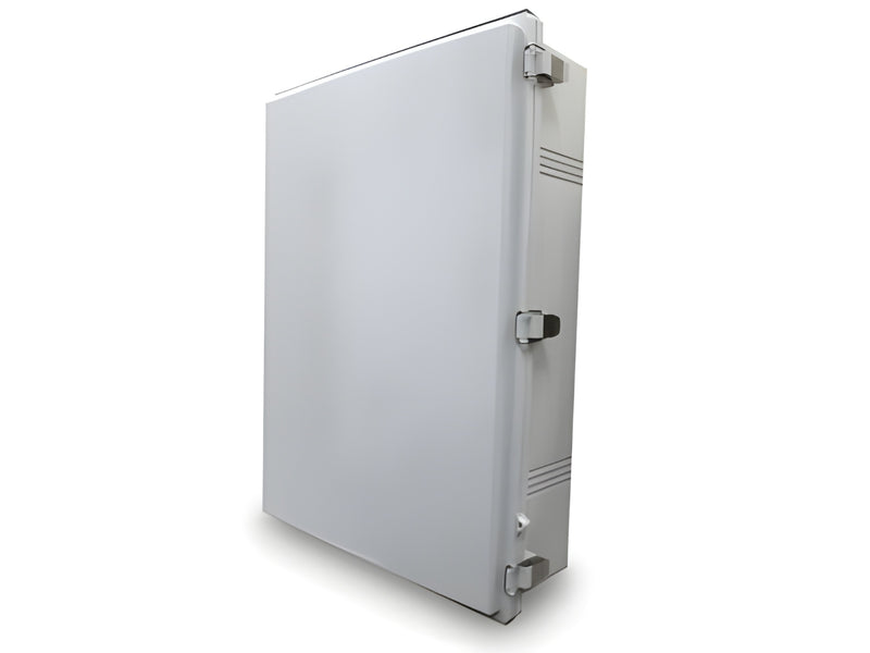 Metallic box with a cover on a white background