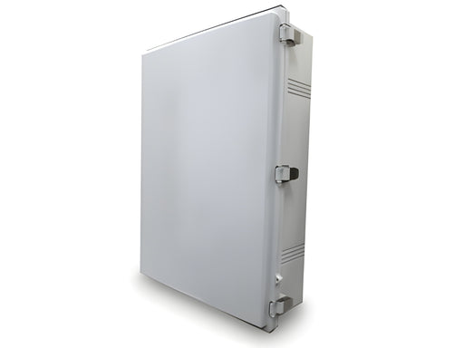 Metallic box with a cover on a white background