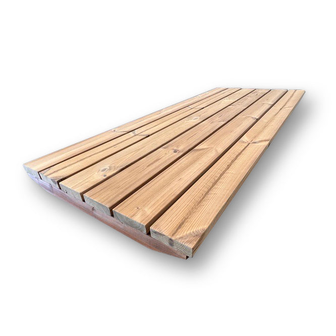 Wooden slats on a white background