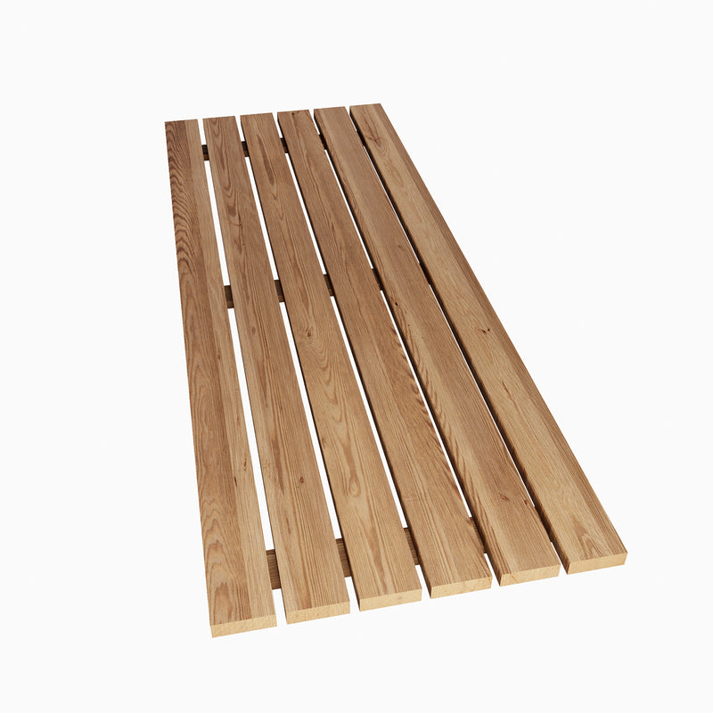 Wooden slats on a white background